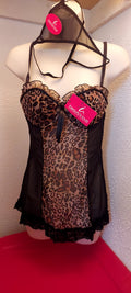 Underwire Leapard Print Babydoll